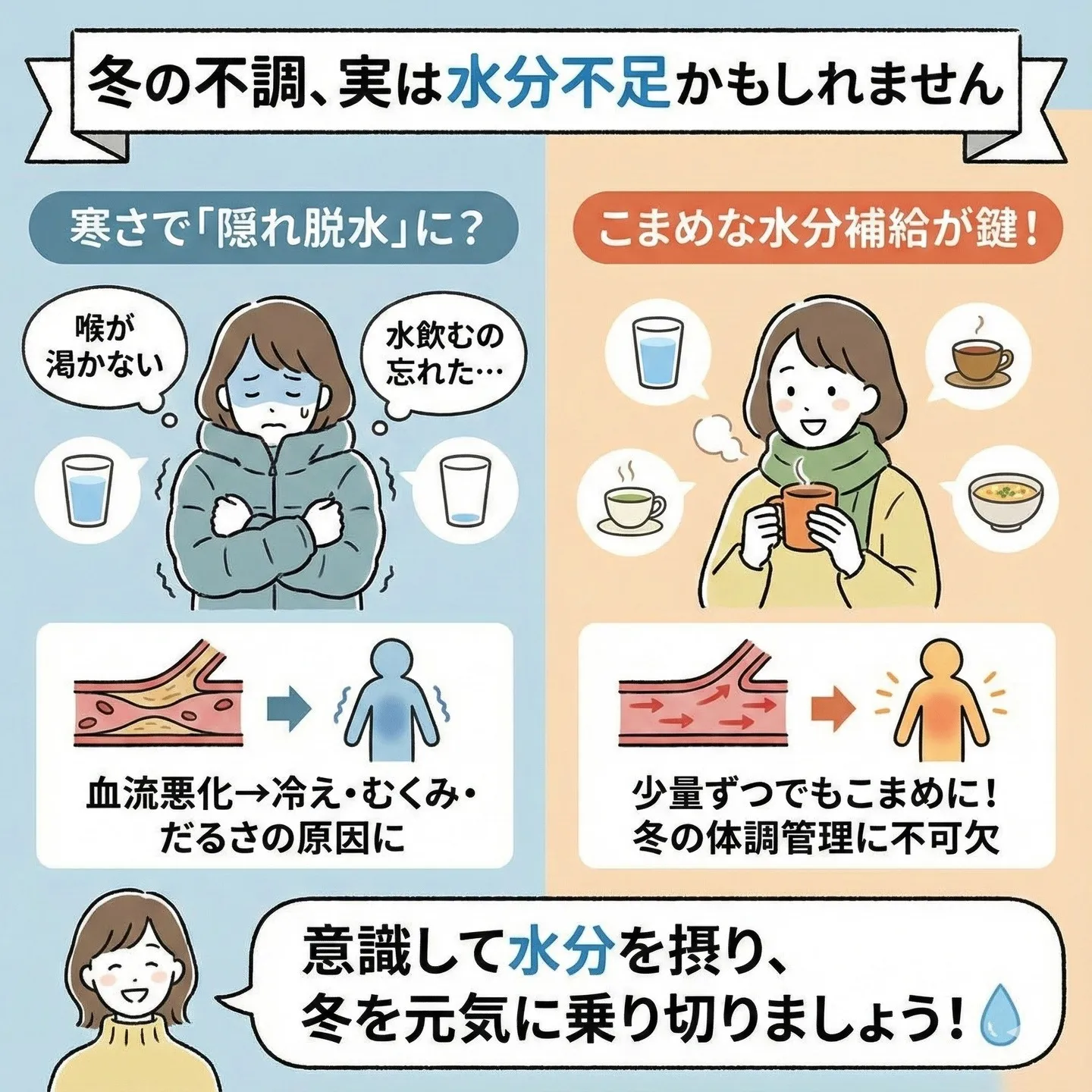 冬の不調、実は水分不足かもしれません